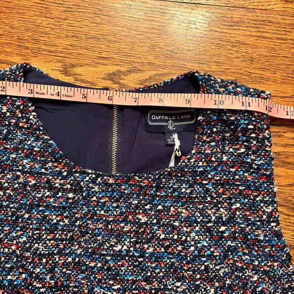 Duffield Lane Navy Confetti Tweed Ellis Top Size S - Picture 9 of 13